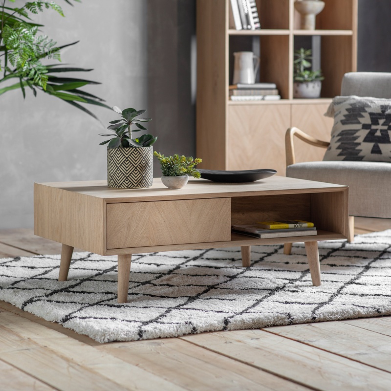 Gallery Milano 2 Drawer Coffee Table life shot