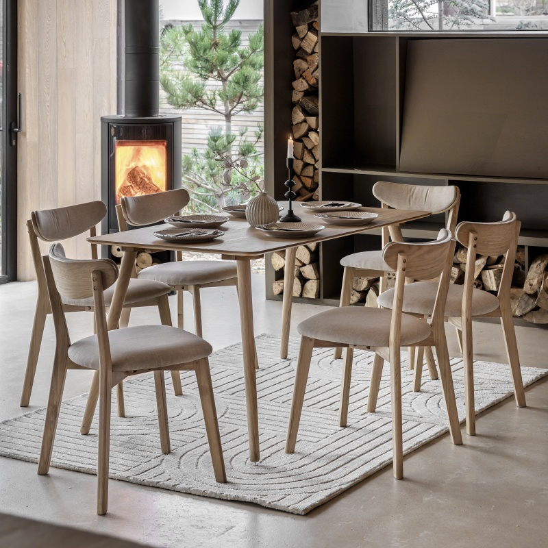 Gallery Hatfield Dining Table Large Natural styled to seat six in a contemporary dining space