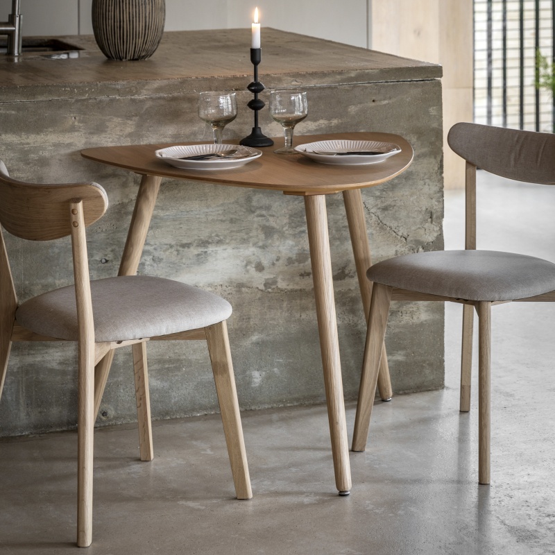 Gallery Hatfield Dining Table Natural styled in a smaller dining space with retro inspired contemporary design