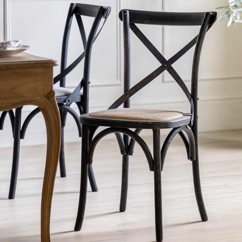 Gallery Cafe Chair Black Rattan life shot