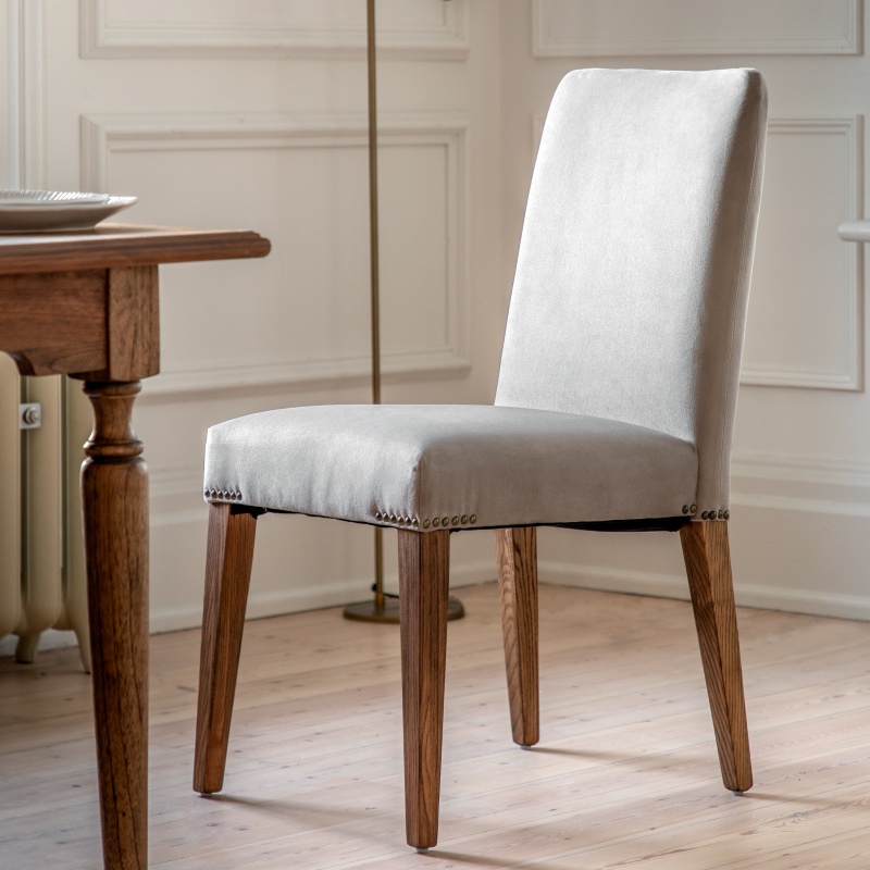 Gallery Direct Highgrove Chair Dove Velvet life shot
