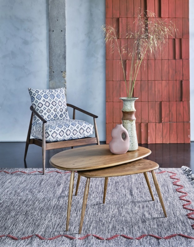 Ercol Collection 7356G Pebble Coffee Table Nest in modern home