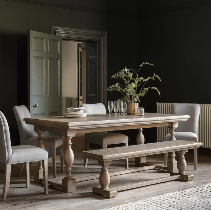 Gallery Vancouver Dining Bench in a traditional kitchen and dining setting