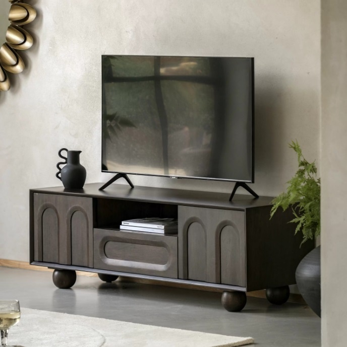 Gallery Arc 2 Door Media Unit in a modern living room