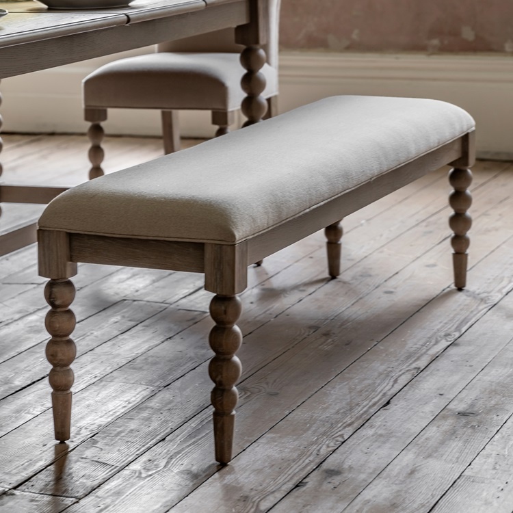 Gallery Artisan Dining Bench on a traditional wooden floor