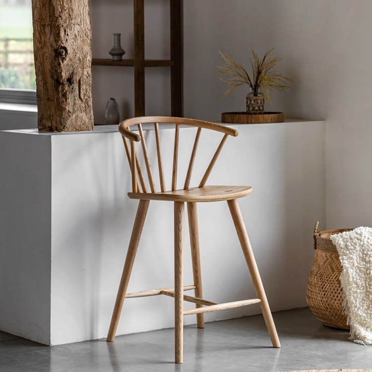 Gallery Direct Craft Bar Stool Natural in a contemporary home