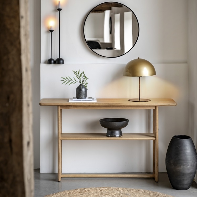 Gallery Direct Craft Console Table Natural in a modern space