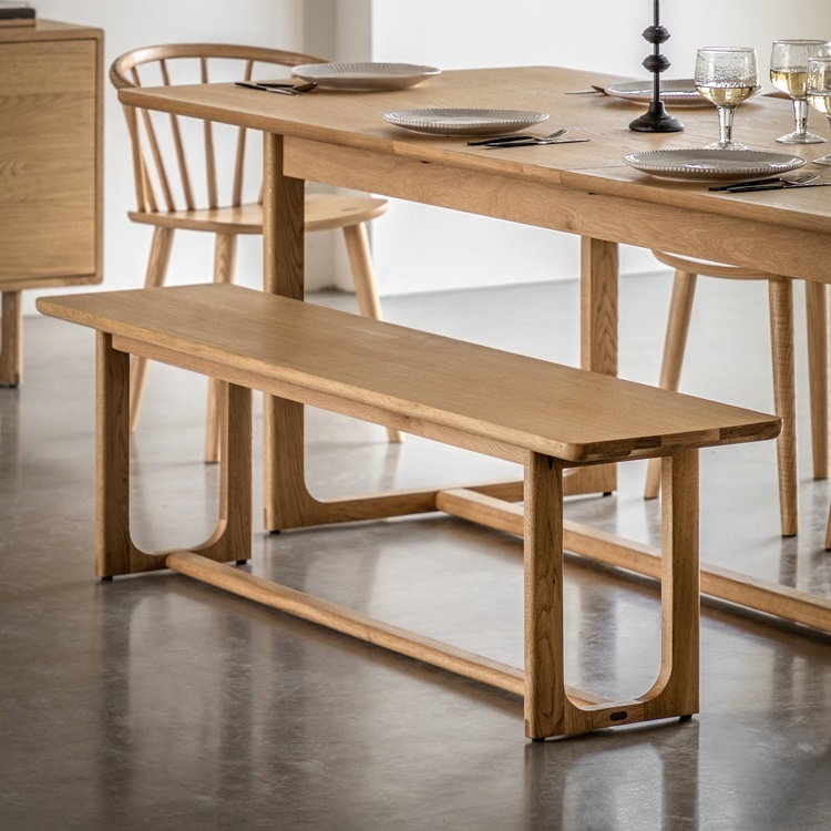 Gallery Direct Craft Dining Bench Natural in a modern dining space