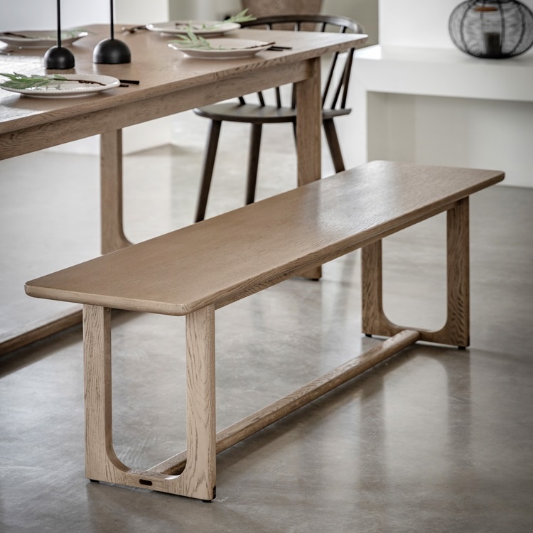 Gallery Direct Craft Dining Bench Smoked in a contemporary dining space