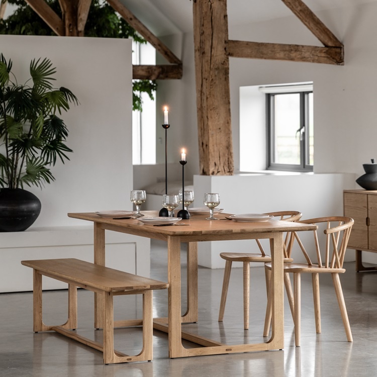Gallery Direct Craft Dining Table Natural in a modern home