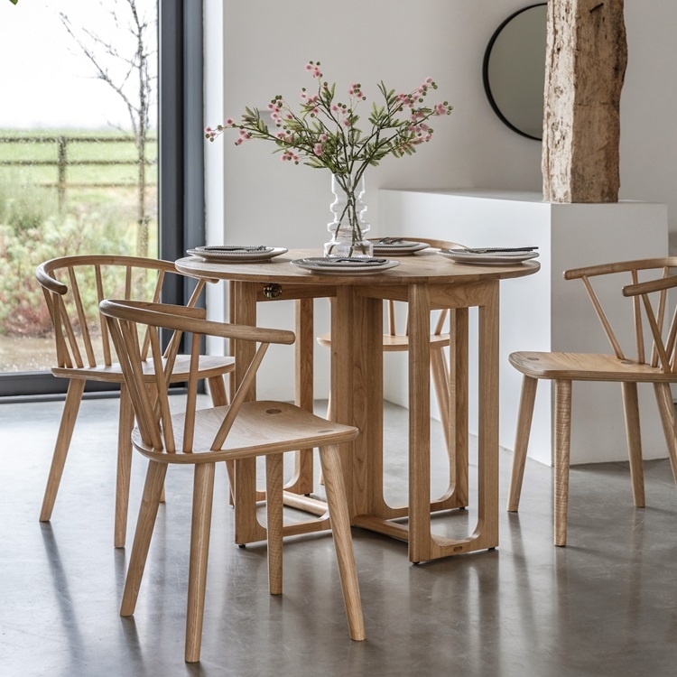 Gallery Direct Craft Folding Dining Table Natural in a contemporary dining space