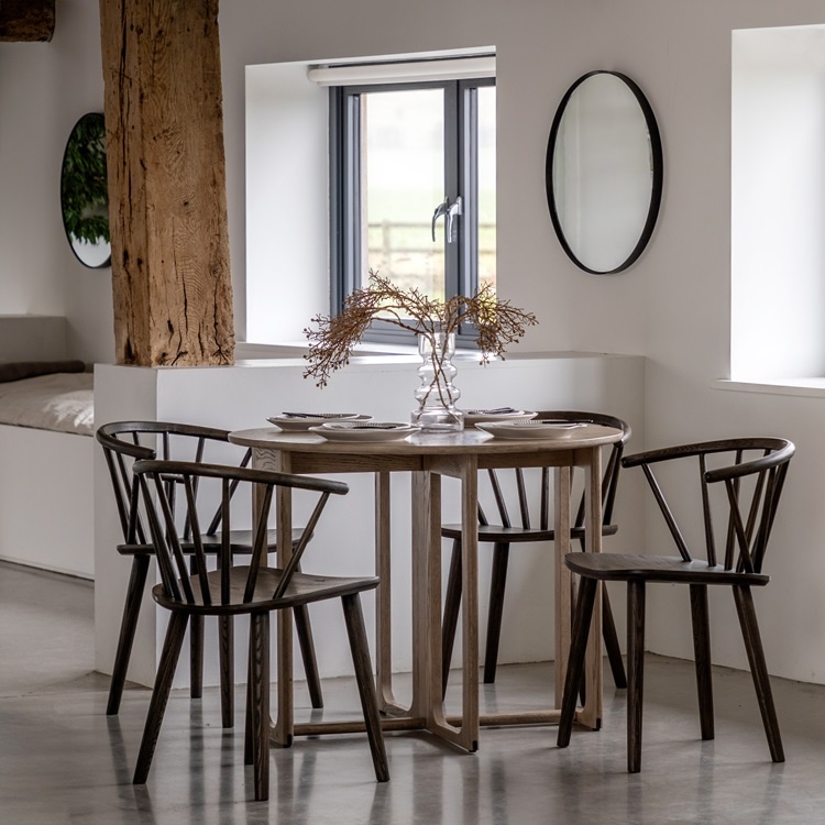 Gallery Direct Craft Folding Dining Table Smoked in a contemporary dining room