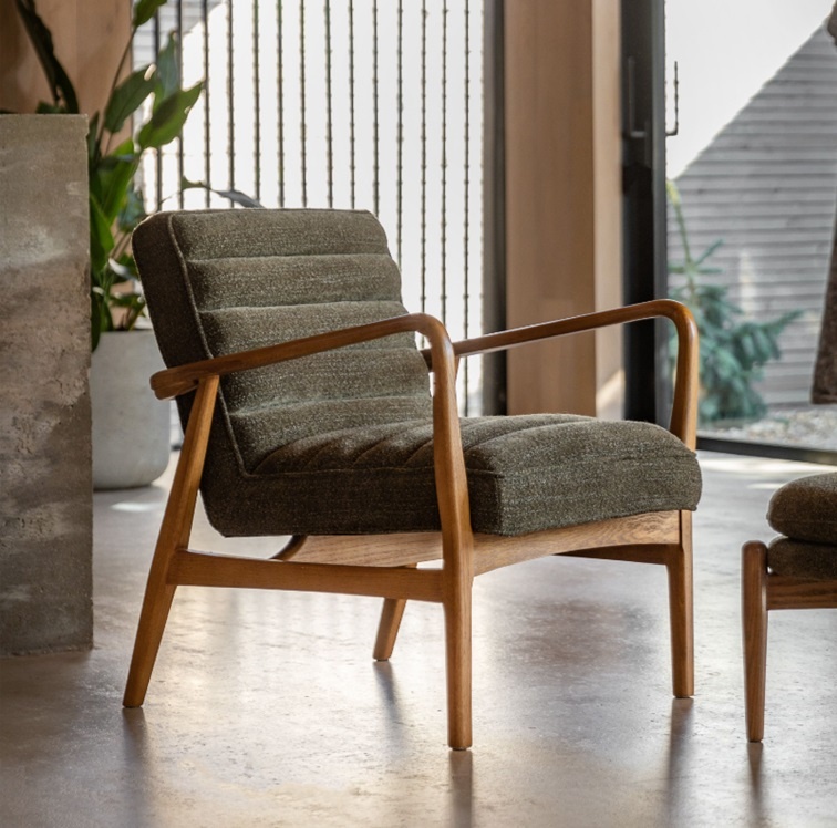 Gallery Direct Datsun Chair Green Boucle life shot
