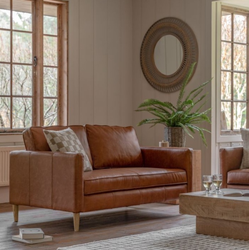 Gallery Direct Gallery Direct Osborne 2 Seater Sofa Vintage Brown Leather