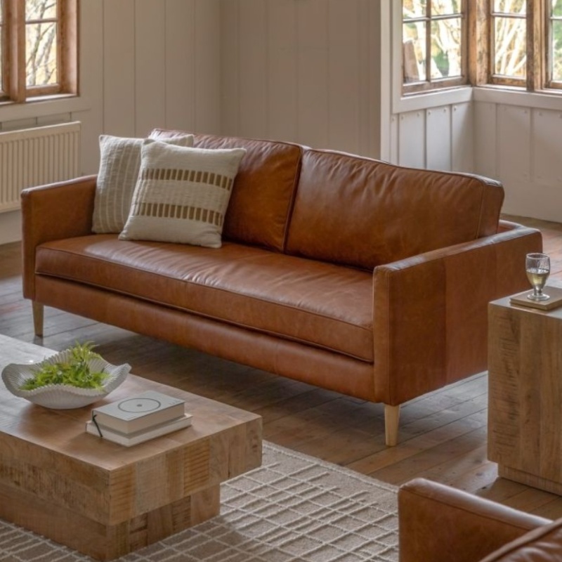 Gallery Direct Gallery Direct Osborne 3 Seater Sofa Vintage Brown Leather