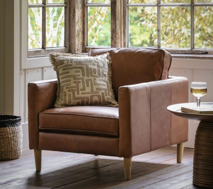 Gallery Direct Osborne Armchair Vintage Brown Leather