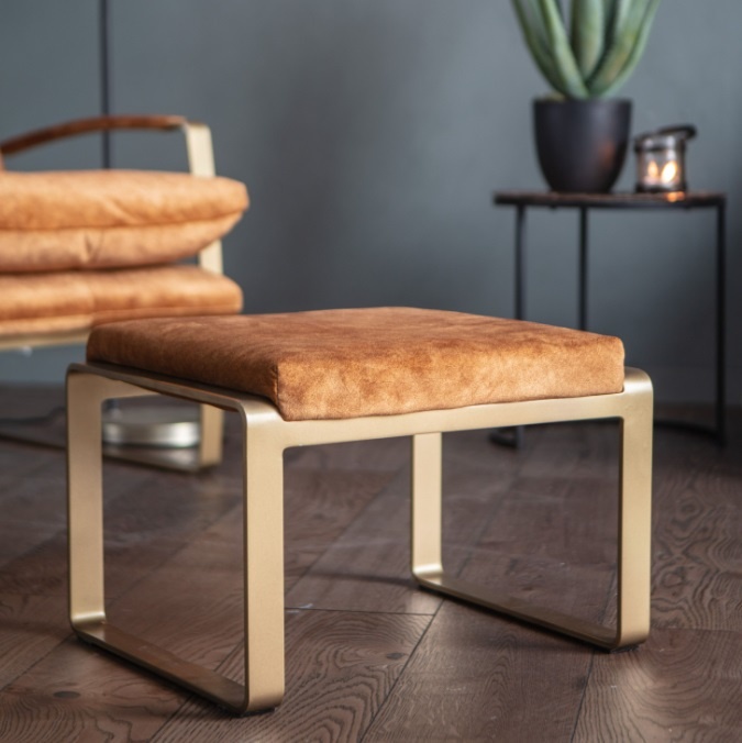 Gallery Direct Fabien Footstool Ochre