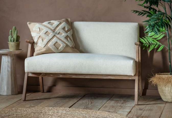 Gallery Direct Neyland 2 Seater Sofa Natural Linen life shot