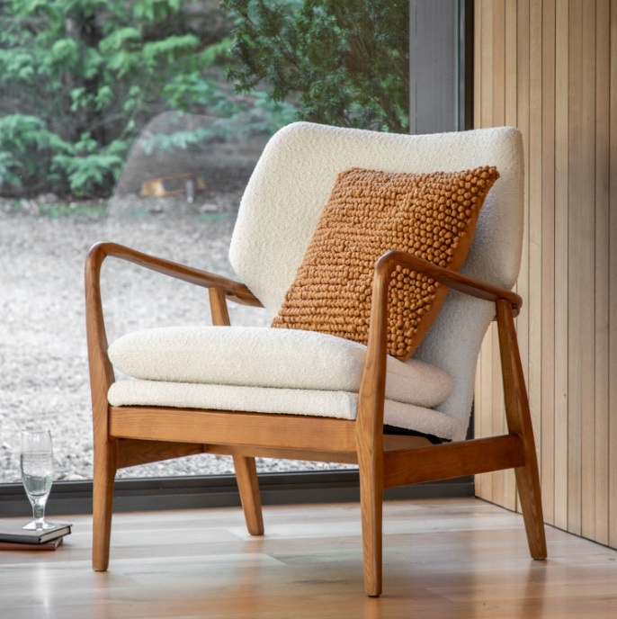 Gallery Jensen Armchair Cream in a modern home