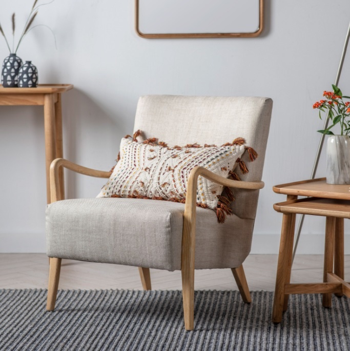 Gallery Chedworth Armchair Natural Linen in modern home