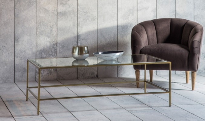 Gallery Rothbury Coffee Table Bronze in a panelled room