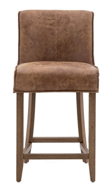 Gallery Gallery Tarnby Bar Stool Brown Leather (Set of 2)