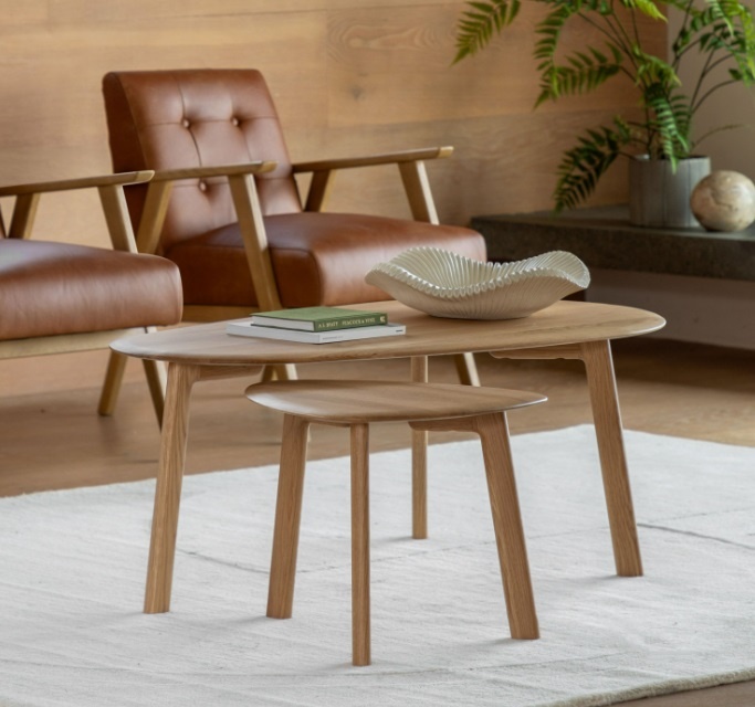 Gallery Direct Madrid Coffee Table Nest Oak life shot