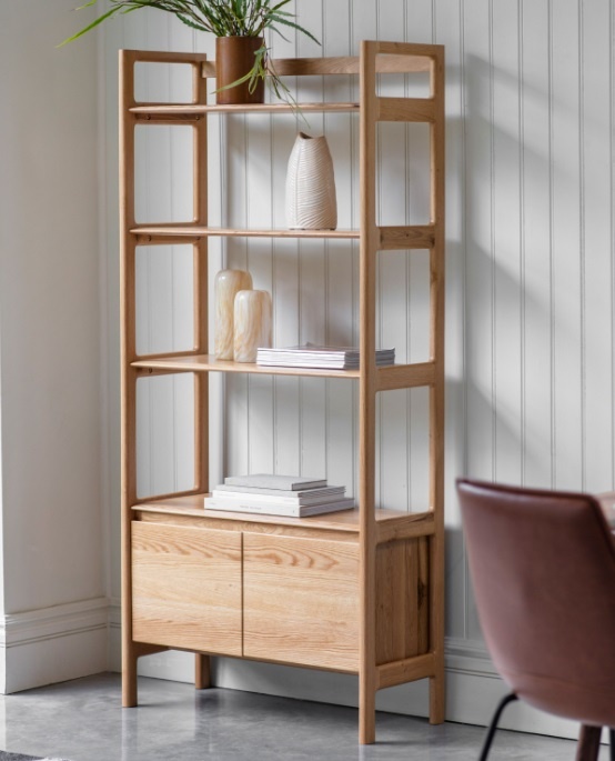 Gallery Direct Madrid Open Display Oak in a classicly styled home