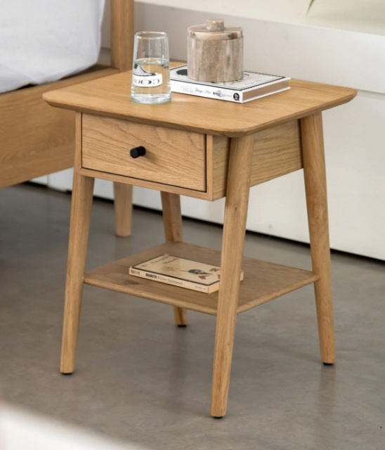 Gallery Hatfield 1 Drawer Bedside Natural in a contemporary setting