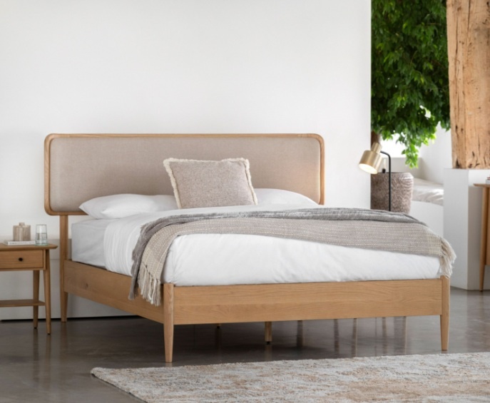Gallery Hatfield Double Bed Natural in a neutral toned bedroom
