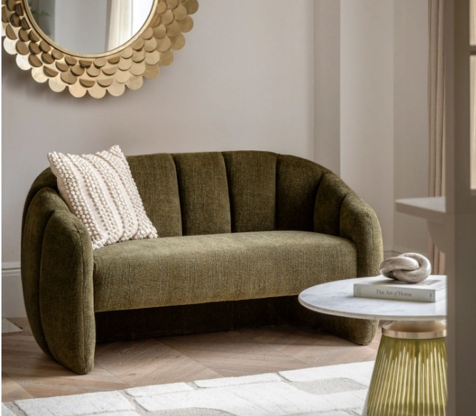 Gallery Direct Atella 2 Seater Sofa Moss Green in a modern home