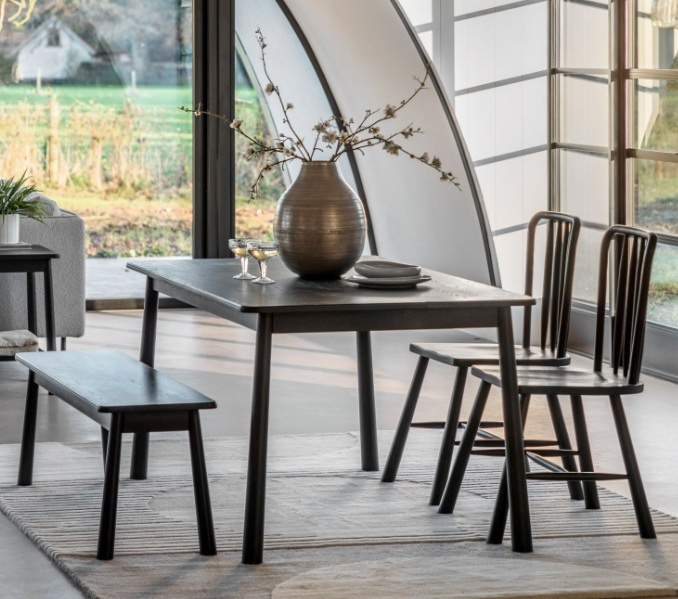 Gallery Direct Wycombe Dining Table Black in a modern dining setting