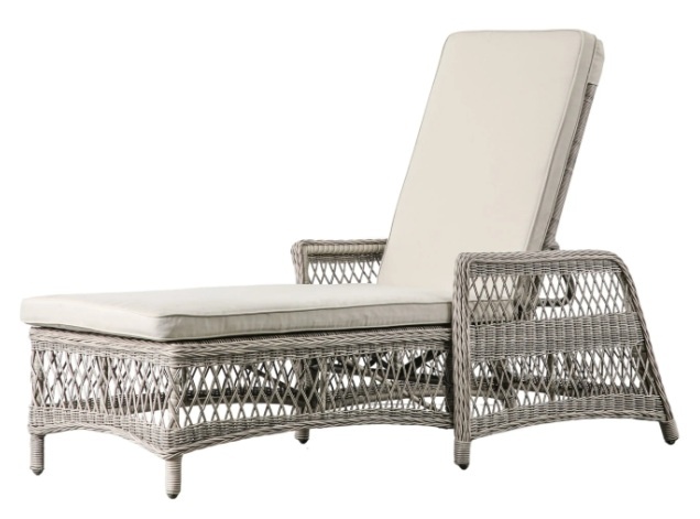 Gallery Menton Country Lounger Stone rattan garden chair by swimming pool