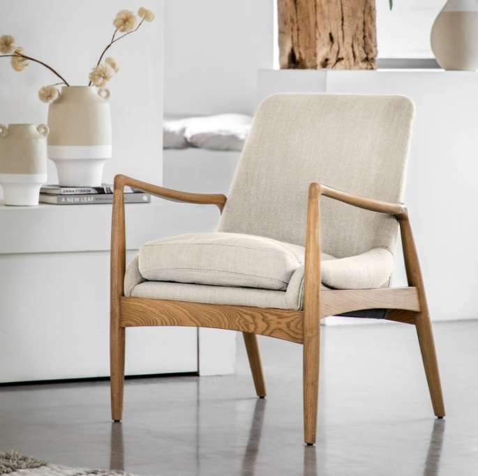 Gallery Carrera Armchair Natural Linen life shot