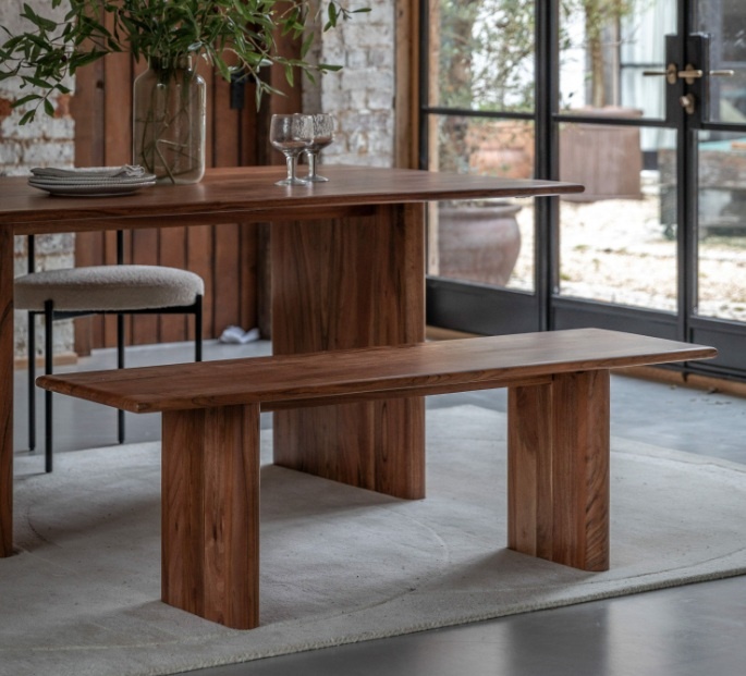 Gallery Borden Dining Bench Small in modern dining room setting
