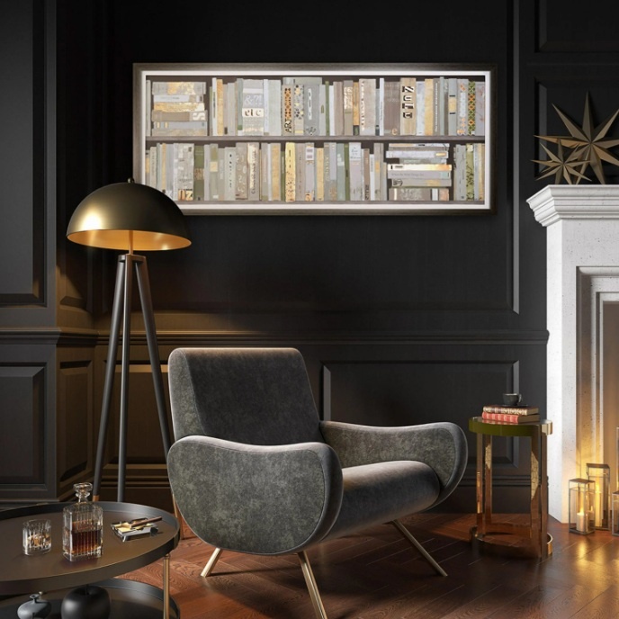 Box Office Framed Art hung up on the wall in a contemporary space