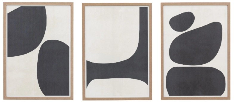 Gallery Pebble Collection Framed Canvas Set of 3