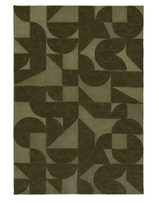 Gallery Large Cortland Block Rug in Olive Green