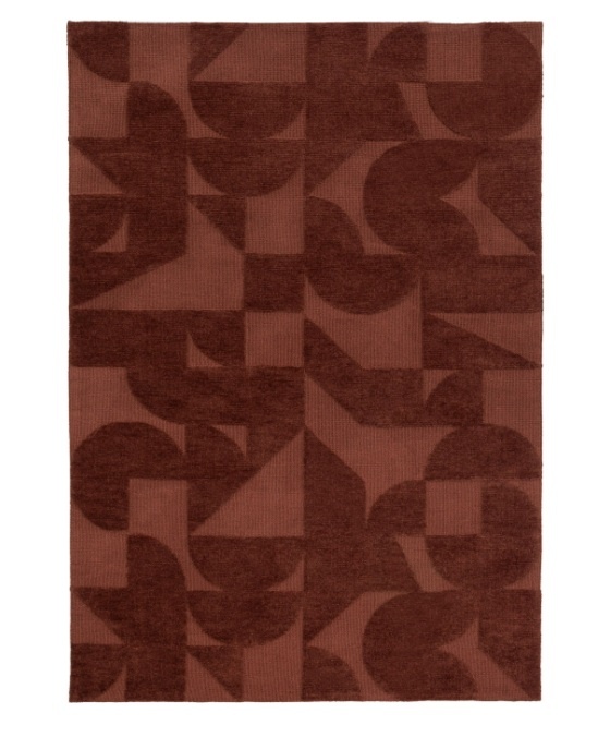Gallery Large Cortland Block Rug in Nutmeg – Abstract Geometric Design