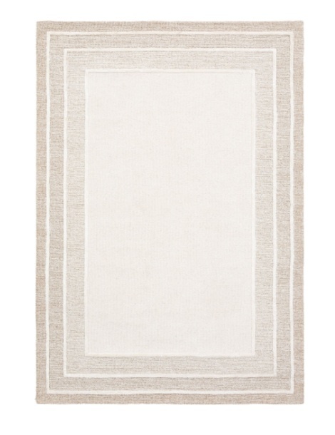 Gallery Direct Small Ithaca Tonal Border Rug – Cream Wool Blend
