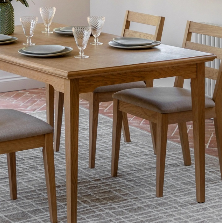 Gallery Direct Malvern Extending Dining Table in modern dining room with matching chairs