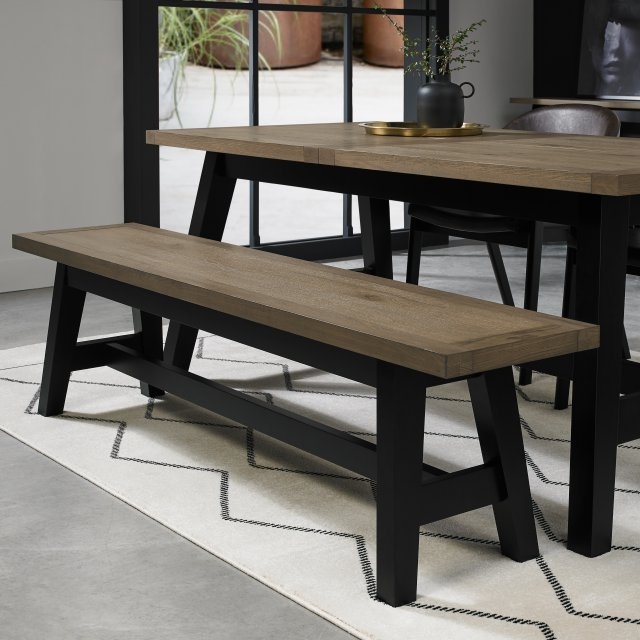 Bentley Designs Bentley Designs Camden Weathered Oak & Peppercorn Small Bench