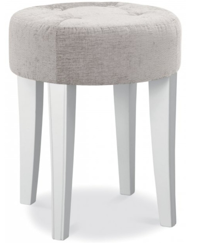 Bentley Designs Bentley Designs Chantilly White Stool - Grey Fabric