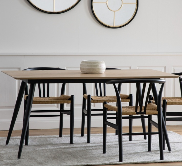 Gallery Direct Astley Oak 160cm Dining Table in a modern dining room