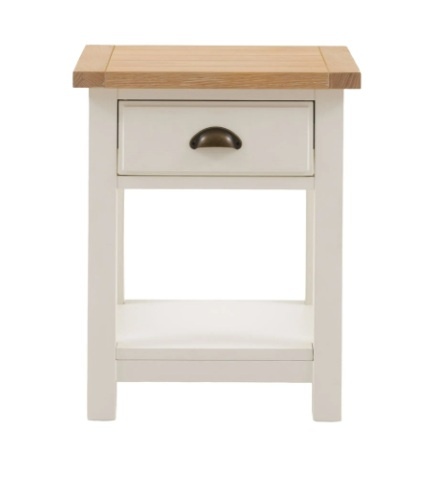 Gallery Direct Gallery Direct Eton White 1 Drawer Bedside Table