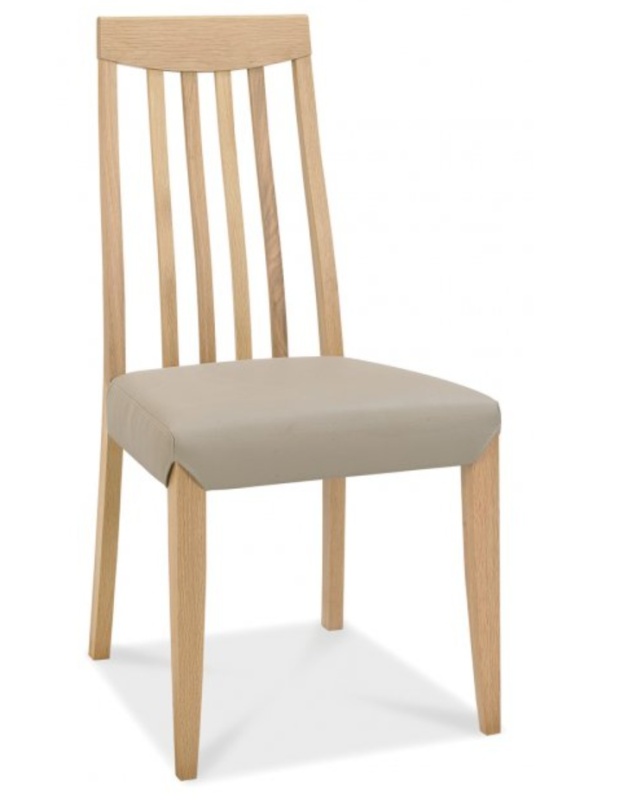 Bentley Designs Bentley Designs Bergen Oak Slat Back Chair - Grey Bonded Leather (Pair)