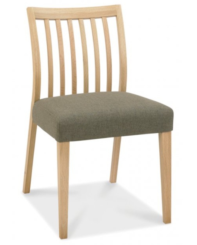 Bentley Designs Bentley Designs Bergen Oak Low Slat Back Chair - Black Gold Fabric (Pair)