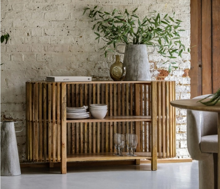 Gallery Direct Voss Slatted Console Table lifestyle shot