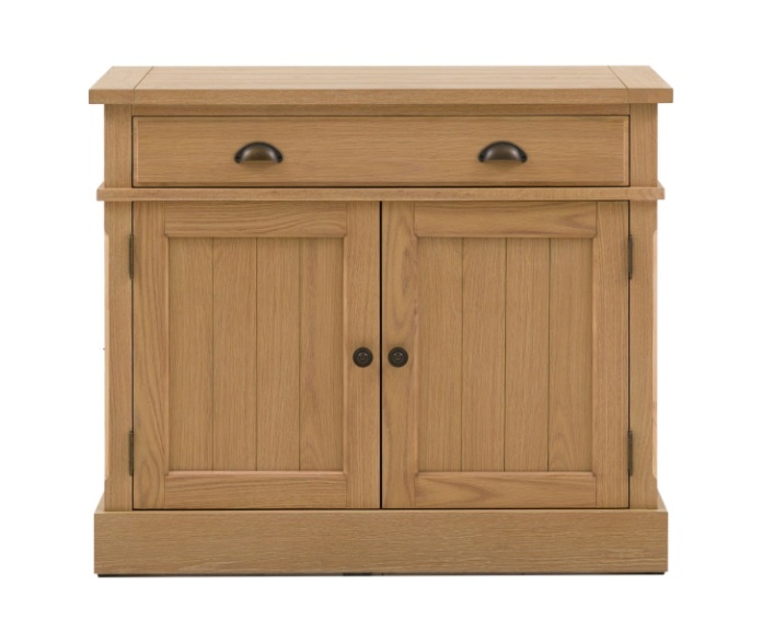 Gallery Direct Eton small sideboard in natural oak with two doors and drawer