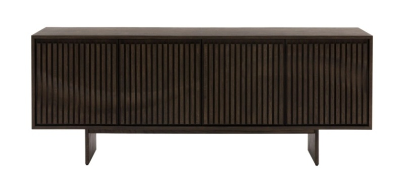 Gallery Direct Onda four door sideboard with slatted wave front in walnut finish